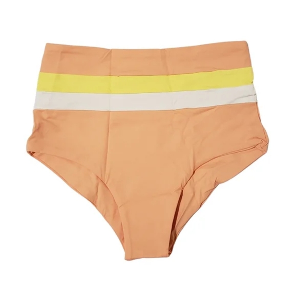 L SPACE Portia Striped Swimsuit Bottom Peach Multi NWT - Picture 1 of 2